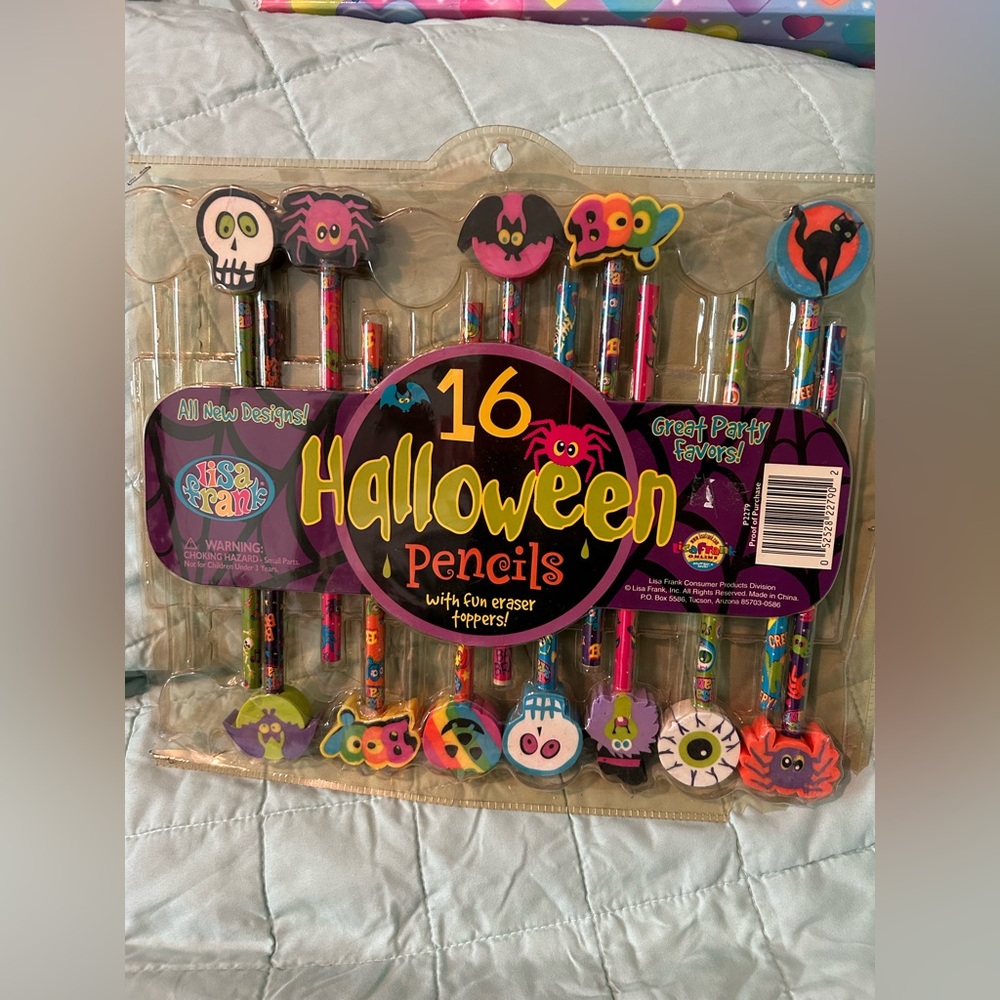 Lisa Frank Halloween Pencils &  Eraser Toppers